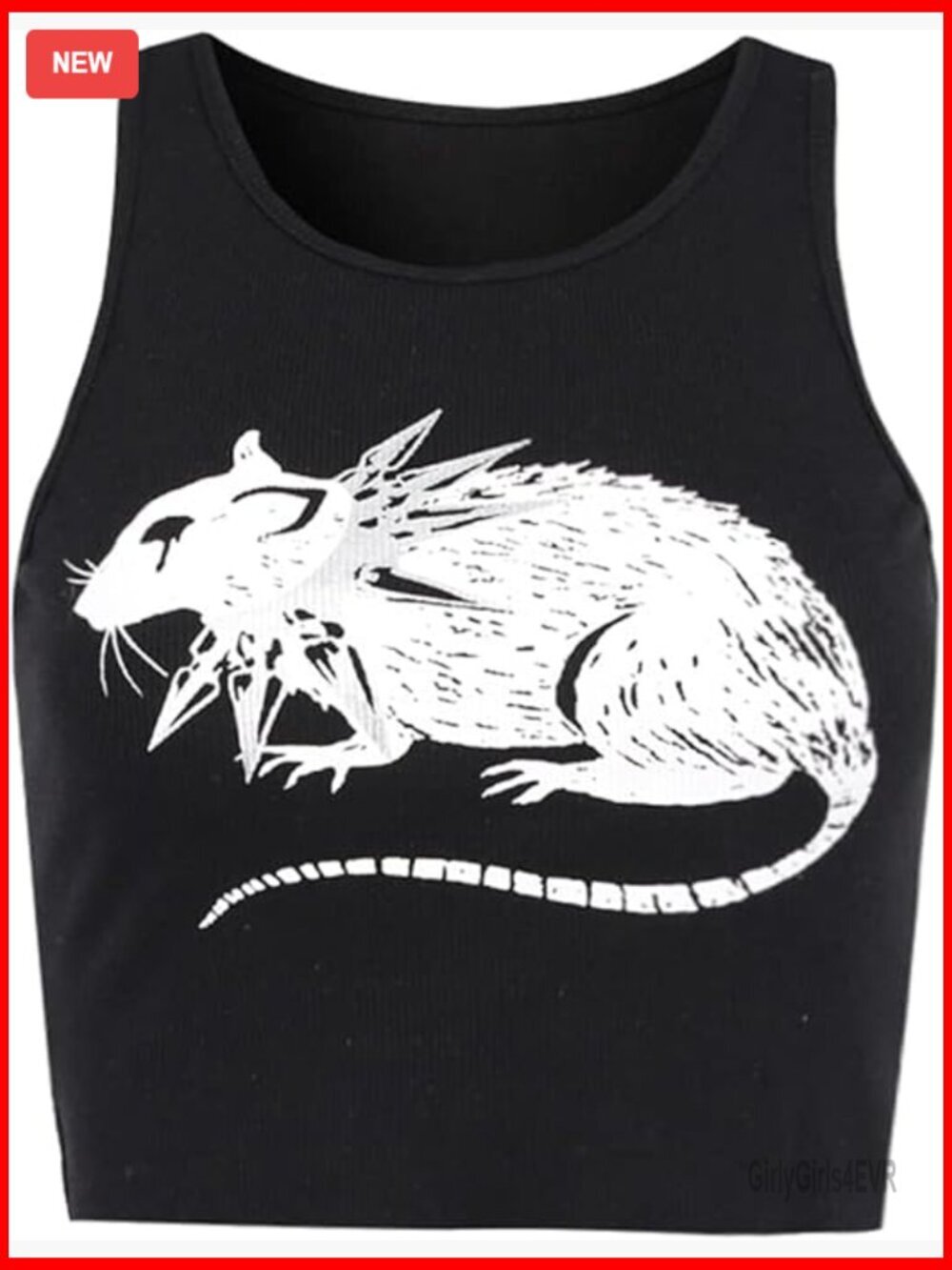 Crop Tank Top - Black Aesthetic Sleeveless Camisole Y2K Goth